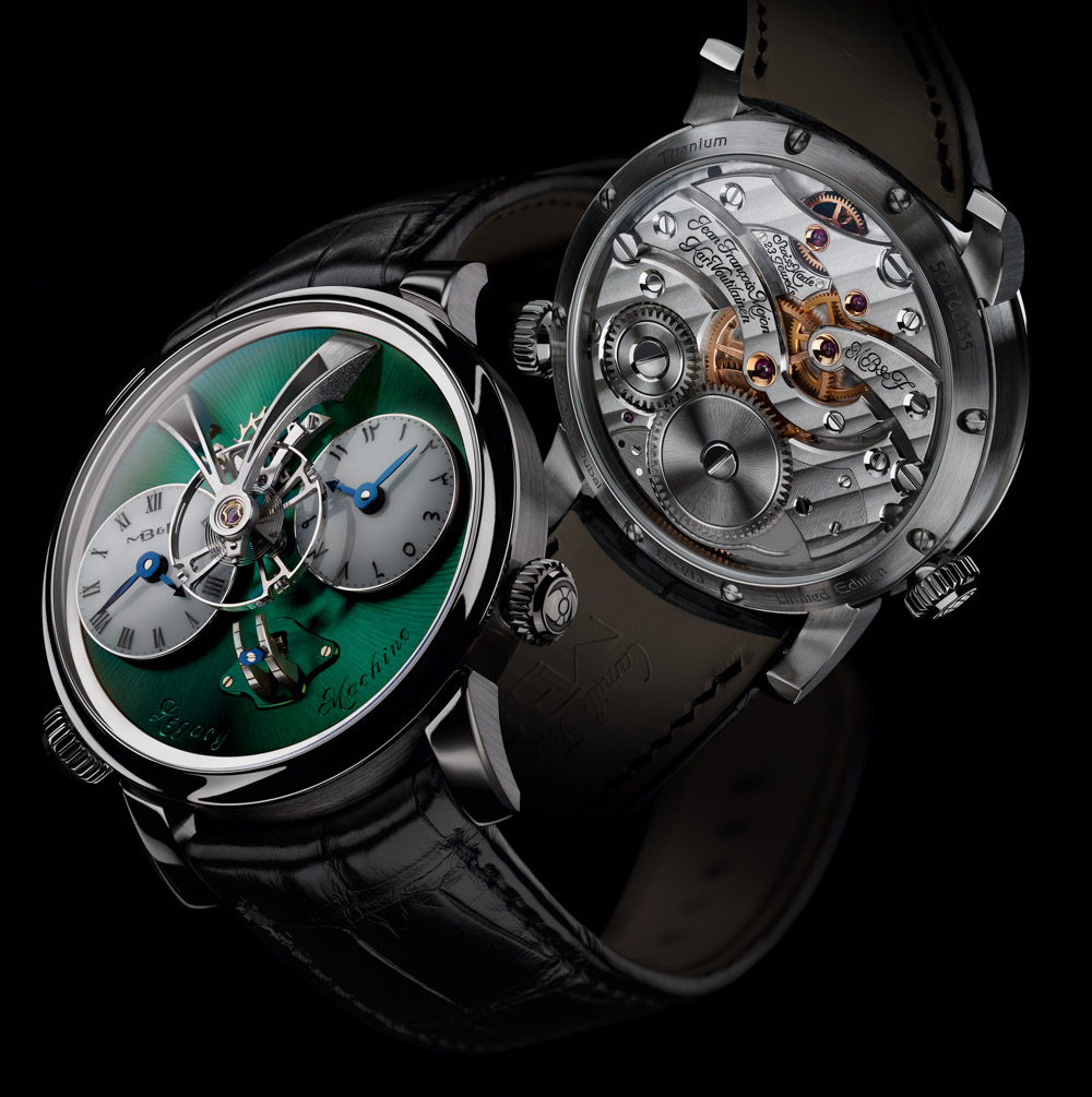 MB&F LM1 M.A.D. Dubai Limited Edition Watch In Titanium With Green Dial | aBlogtoWatch