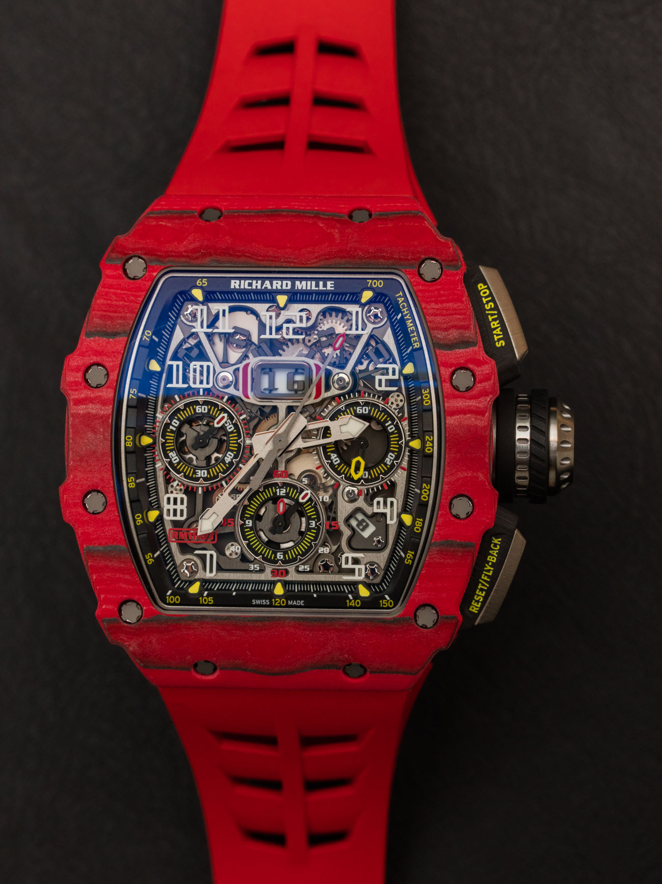 Richard Mille Rm Automatic Flyback Chronograph Red Quartz Fq Tpt