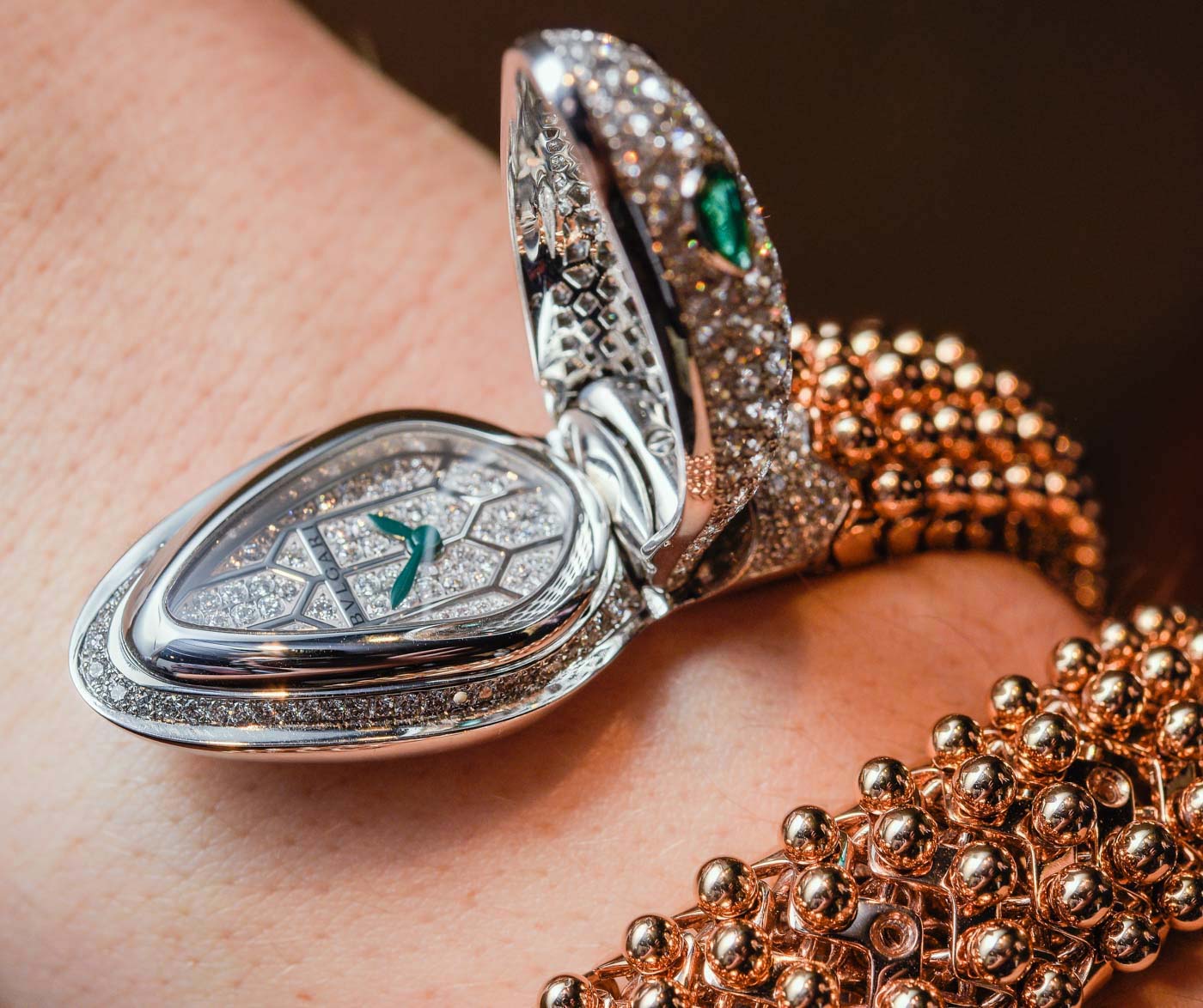 bulgari diamond snake watch