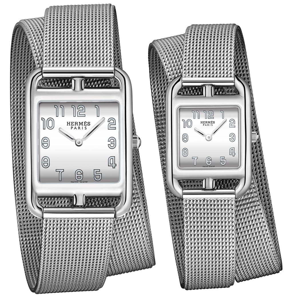 HERMES Cape Cod Watch Wristwatch Double Tour Quartz White Dial 