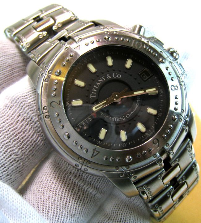 Classic World Timer Tiffany & Co. Streamerica Two Timezone Watch 