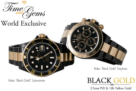 black and gold rolex watch