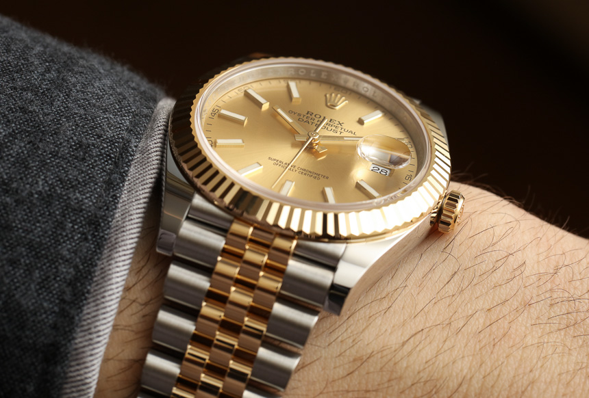 rolex datejust two tone champagne dial