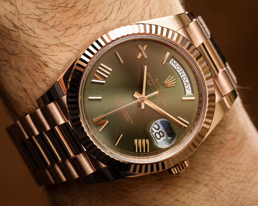 New Rolex Day Date 40 60th Anniversary Watch With Green Dial Hands