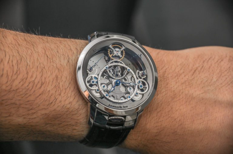 Arnold & Son Time Pyramid Translucent Back Watch Hands-On | aBlogtoWatch