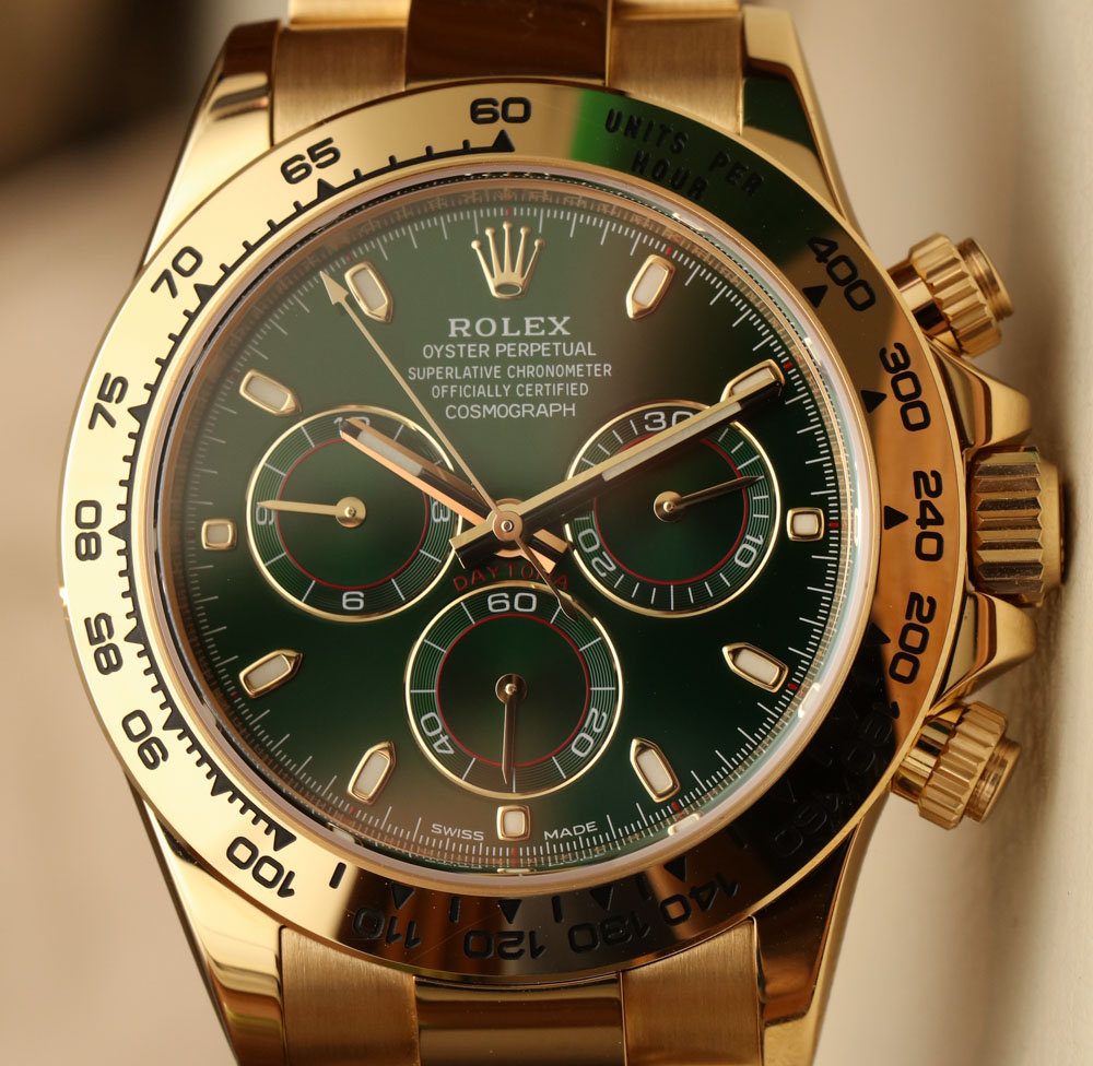 Rolex 116508 Cosmograph Daytona Green Dial 18K Yellow Gold Oyster