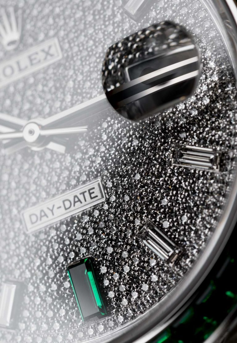 Super Rare €430000 Rolex Day Date 40 Green Emerald Platinum Watch