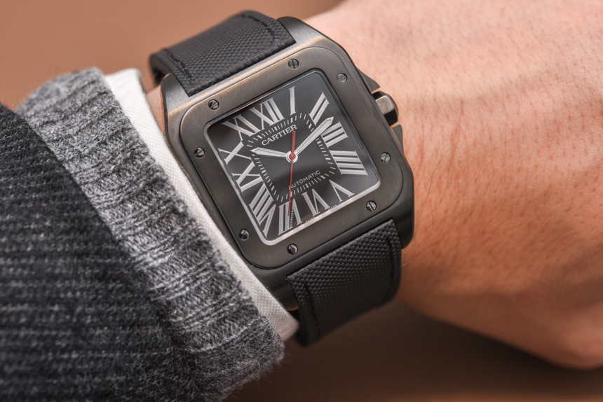 Cartier Santos 100 Carbon Watch Hands 