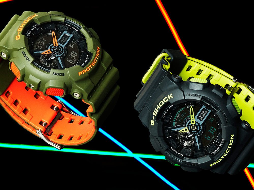 Casio G-Shock GA110LN Layered Neon Color Watches | aBlogtoWatch