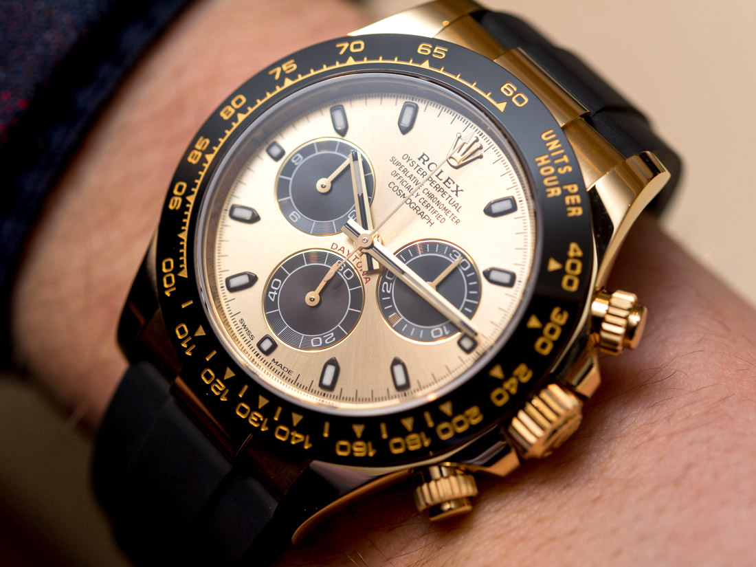 rolex daytona gold with rubber strap