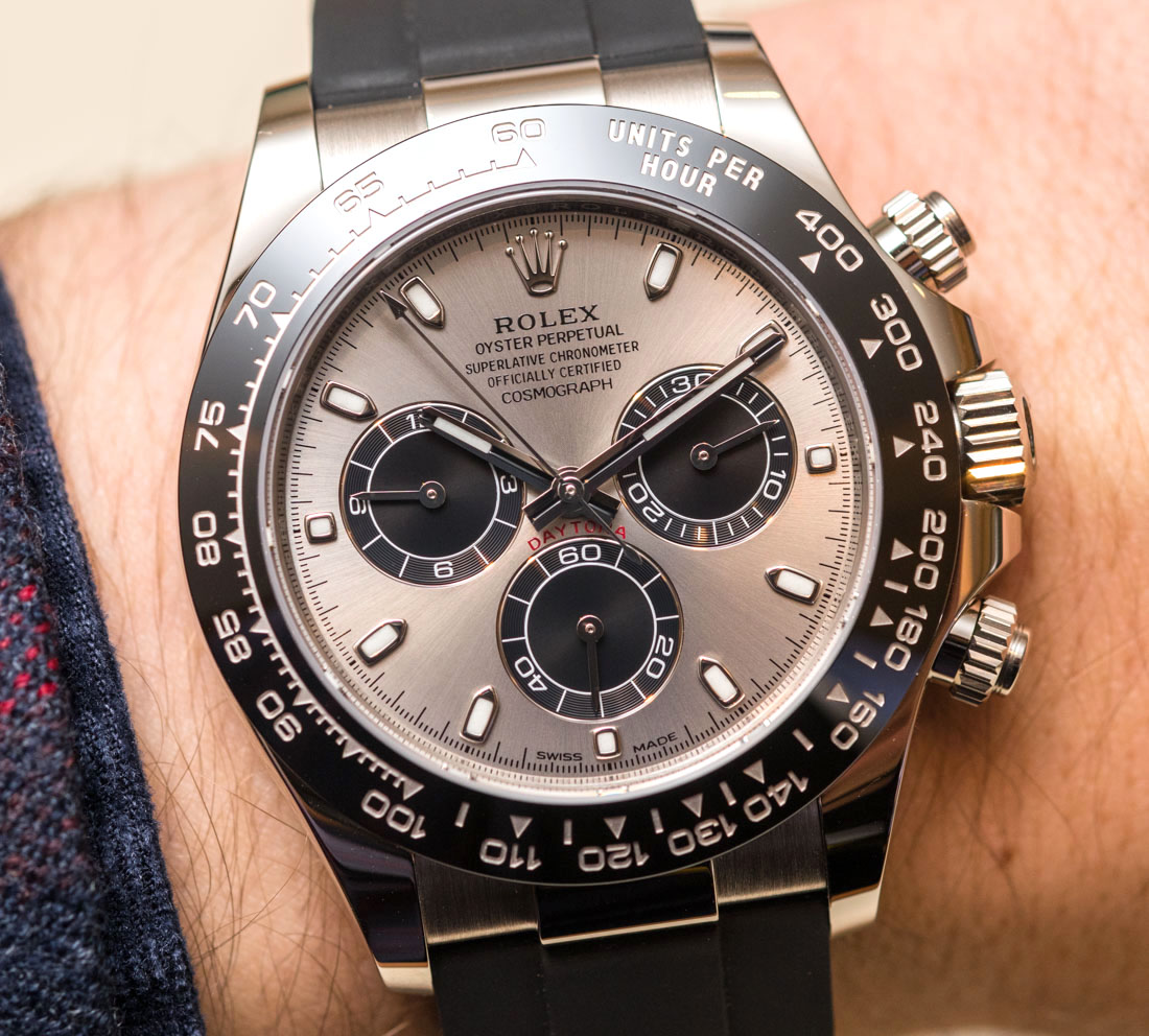 Rolex Cosmograph Daytona Watches In Gold With Oysterflex Rubber Strap ...