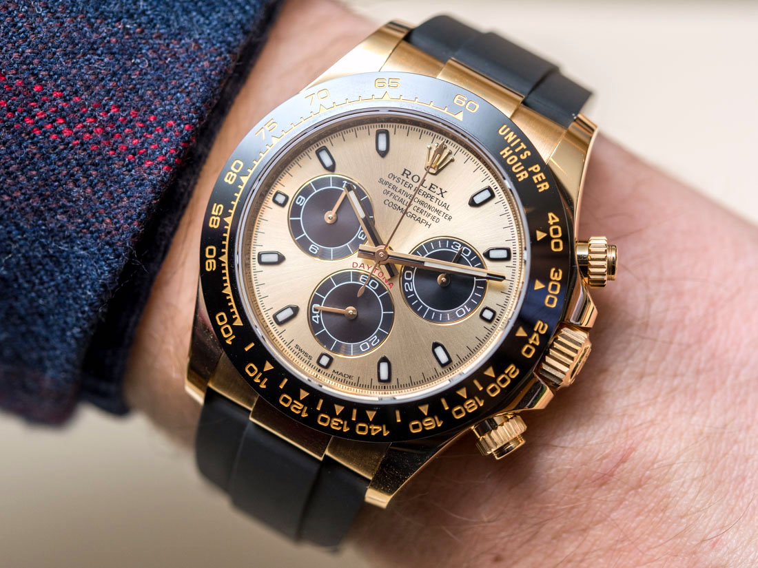 gold rolex with rubber strap