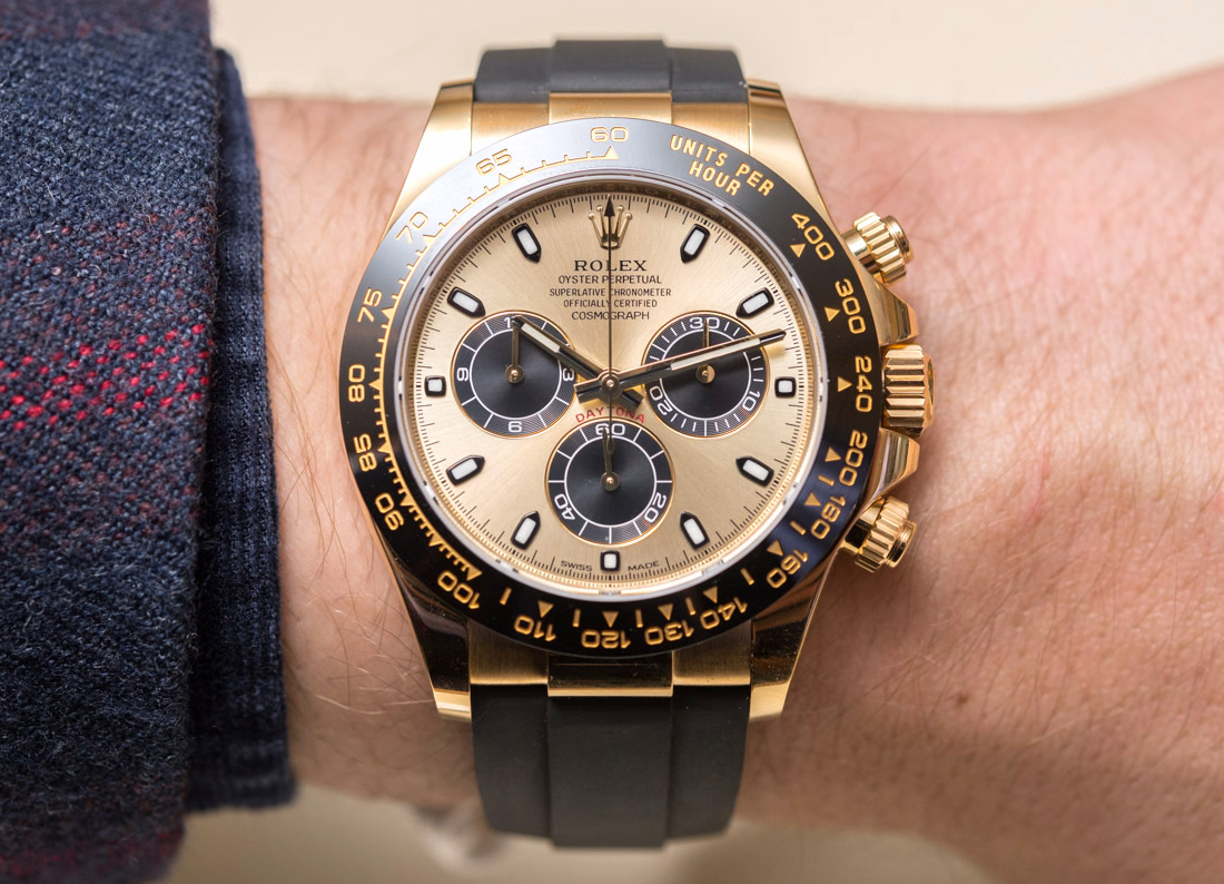 Rolex Cosmograph Watches In Gold Oysterflex Rubber Strap & Ceramic Bezel Hands-On | aBlogtoWatch