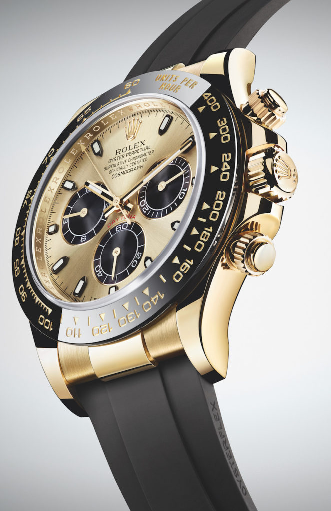 New Rolex Cosmograph Daytona Watches In Gold With Oysterflex Rubber ...