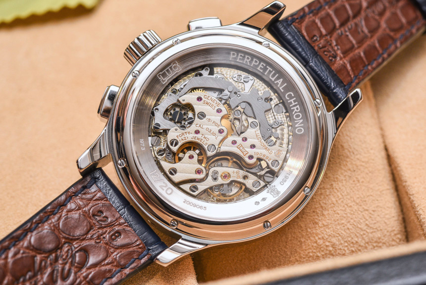 Chopard L.U.C Perpetual Chronograph Watch In Platinum With Blue