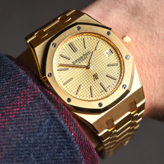 Audemars Piguet Extra-Thin Jumbo Royal Oak Ref. 15202 Gold Watch Hands ...