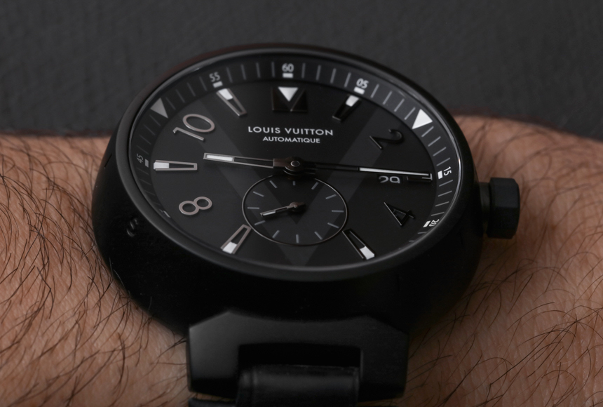 Louis Vuitton all black tambour 15 years of watchmaking