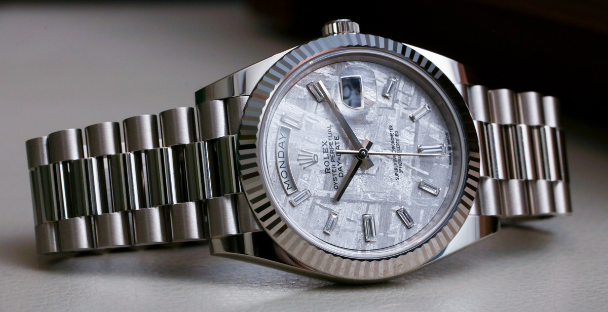 rolex day date 40 stainless steel