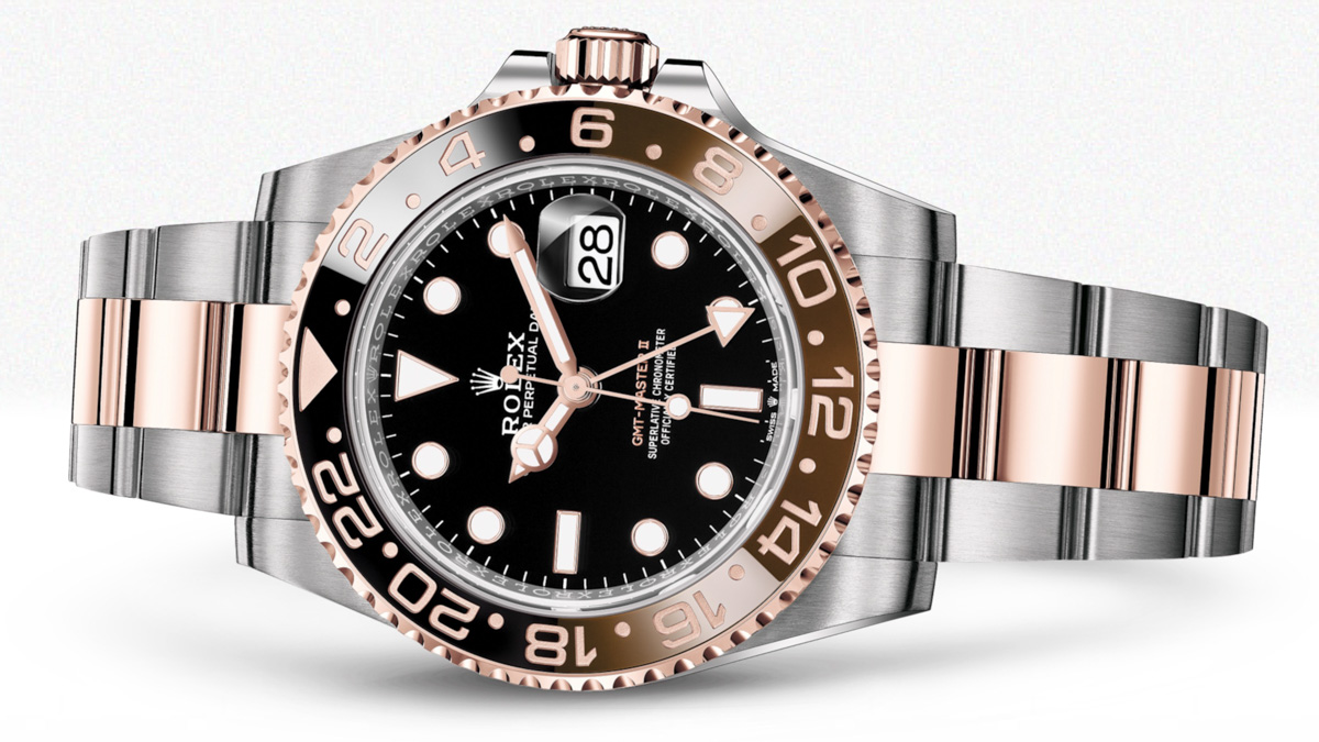 rolex gmt master 2 rose gold two tone