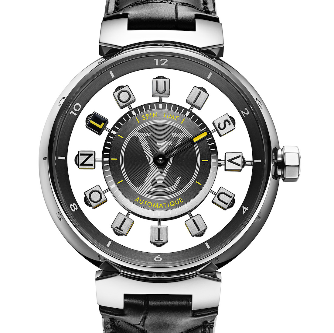 Watch Louis Vuitton Tambour Spin Time Régate Titane  Tambour Spin Time  Titanium - Alligator and Rubber Strap