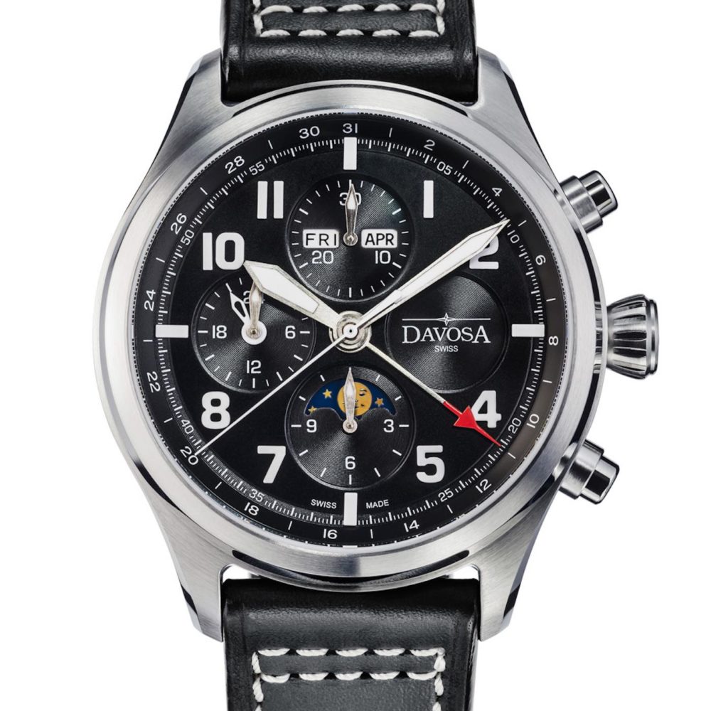 Davosa Newton Pilot Moonphase Chronograph LimitedEdition Watch aBlogtoWatch