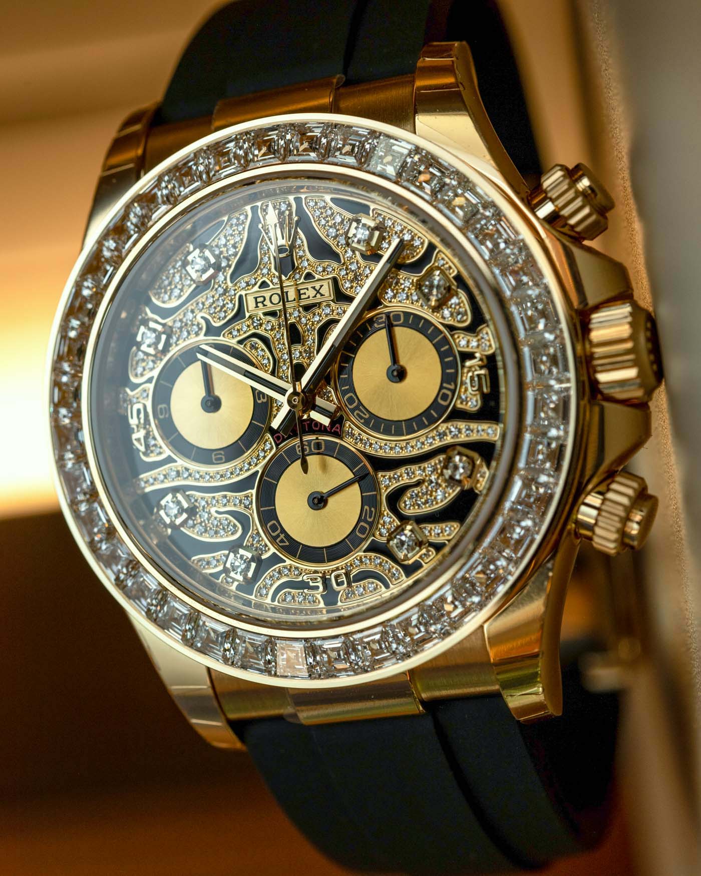Hands On Rolex Daytona 1165tbr Eye Of The Tiger Or Rorschach Test Diamond Set Watch Ablogtowatch
