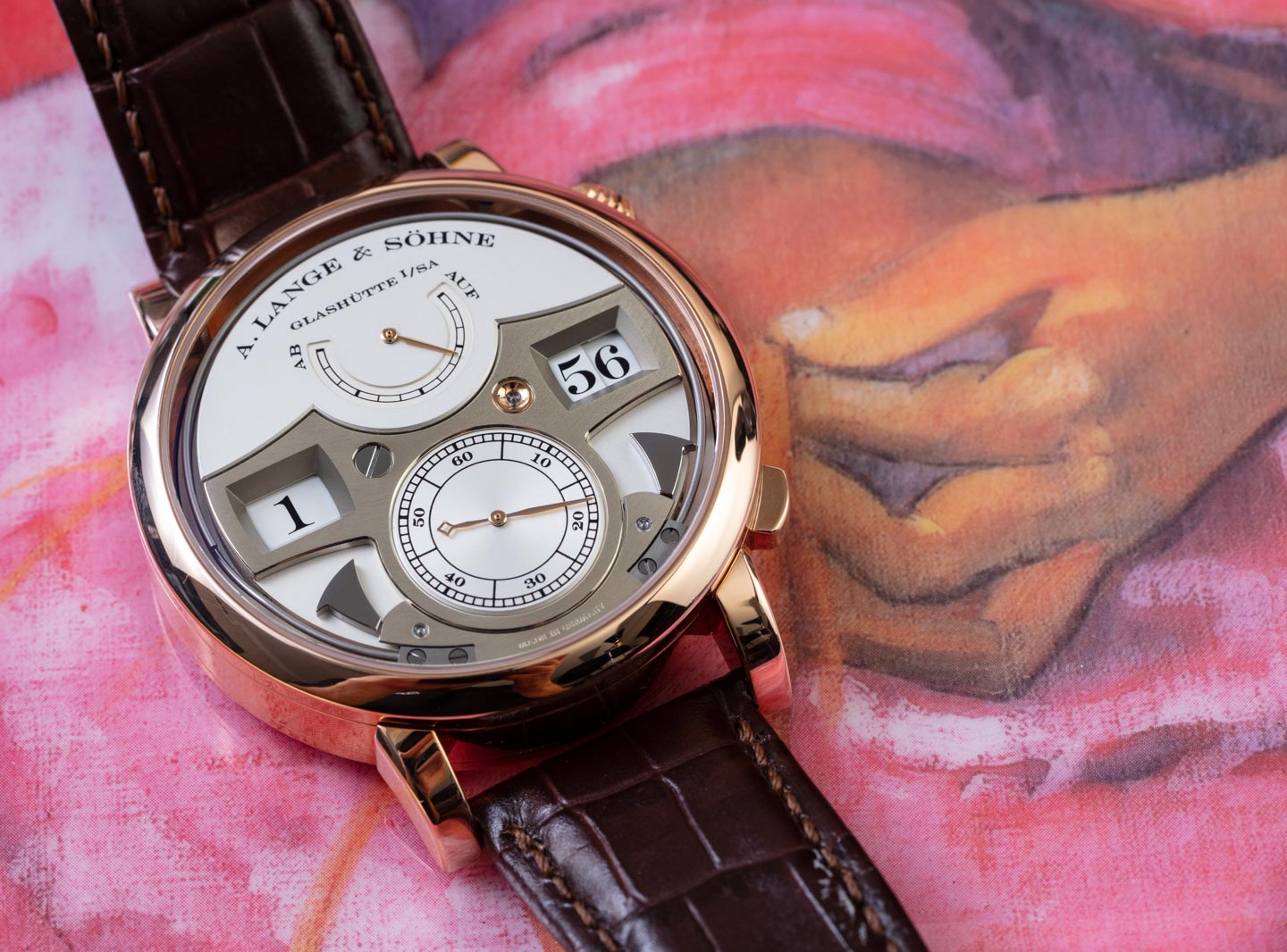 A. Lange & Sohne Lange 1 Moon Phase Watch 109.032 - 38.5mm - Silver