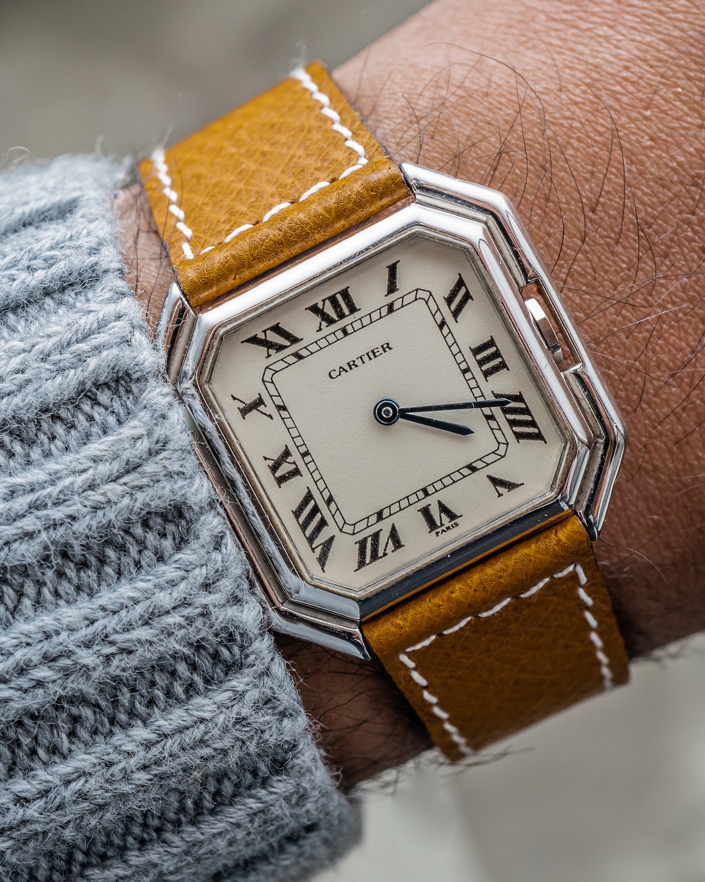 vintage cartier watch leather