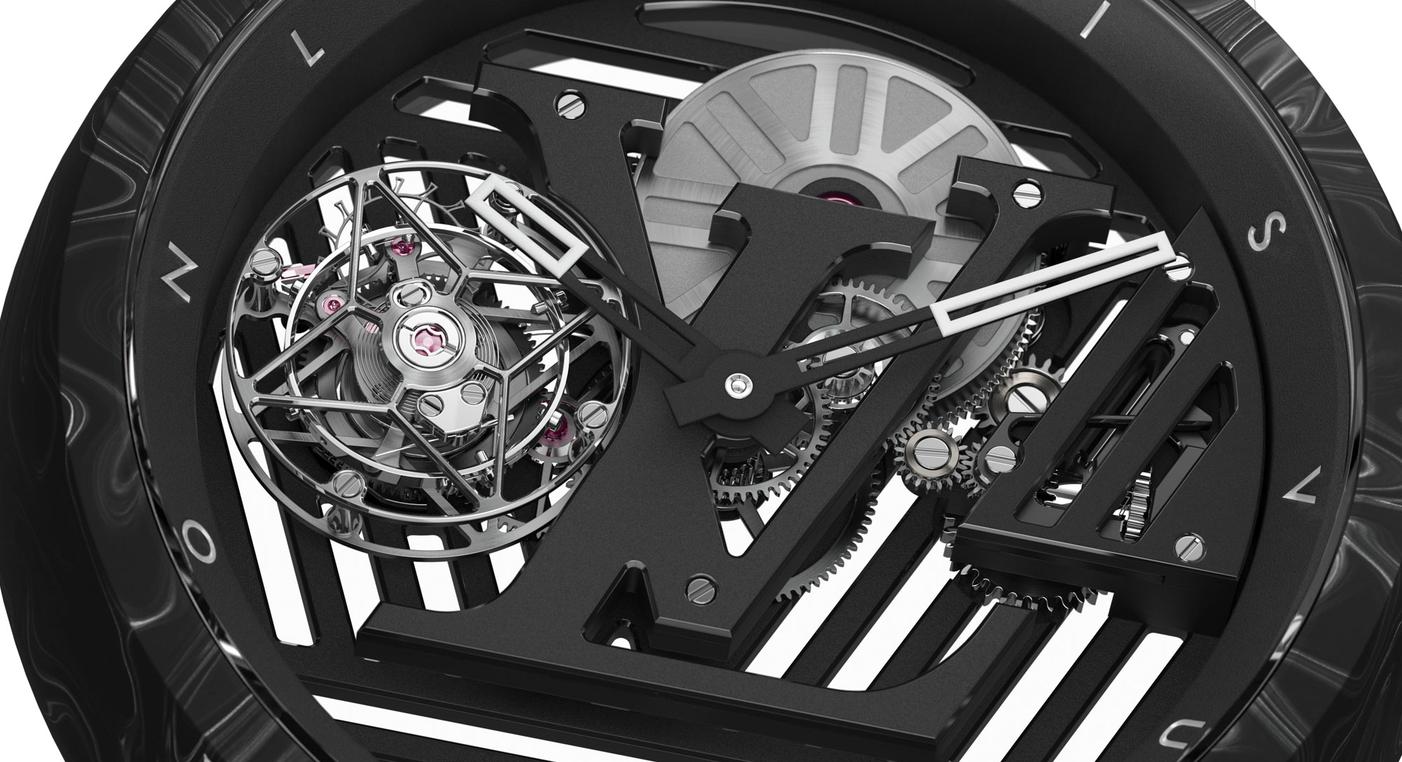 Escale Spin Time, Reference Q5EG3, A white gold, titanium, diamond and  multi-coloured gem-set wristwatch with time displayed by 12 rotating cubes,  Circa 2018, 路易威登, Escale Spin Time 型號Q5EG3