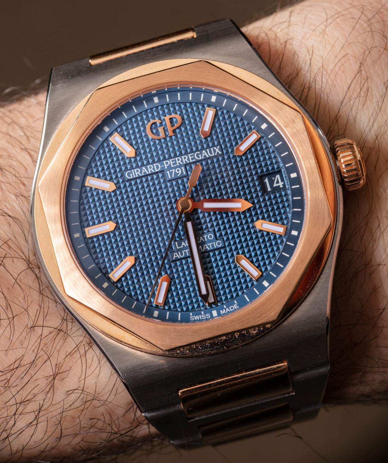 Girard-Perregaux Laureato 42 MM Titanium & Pink Gold Watch Review ...