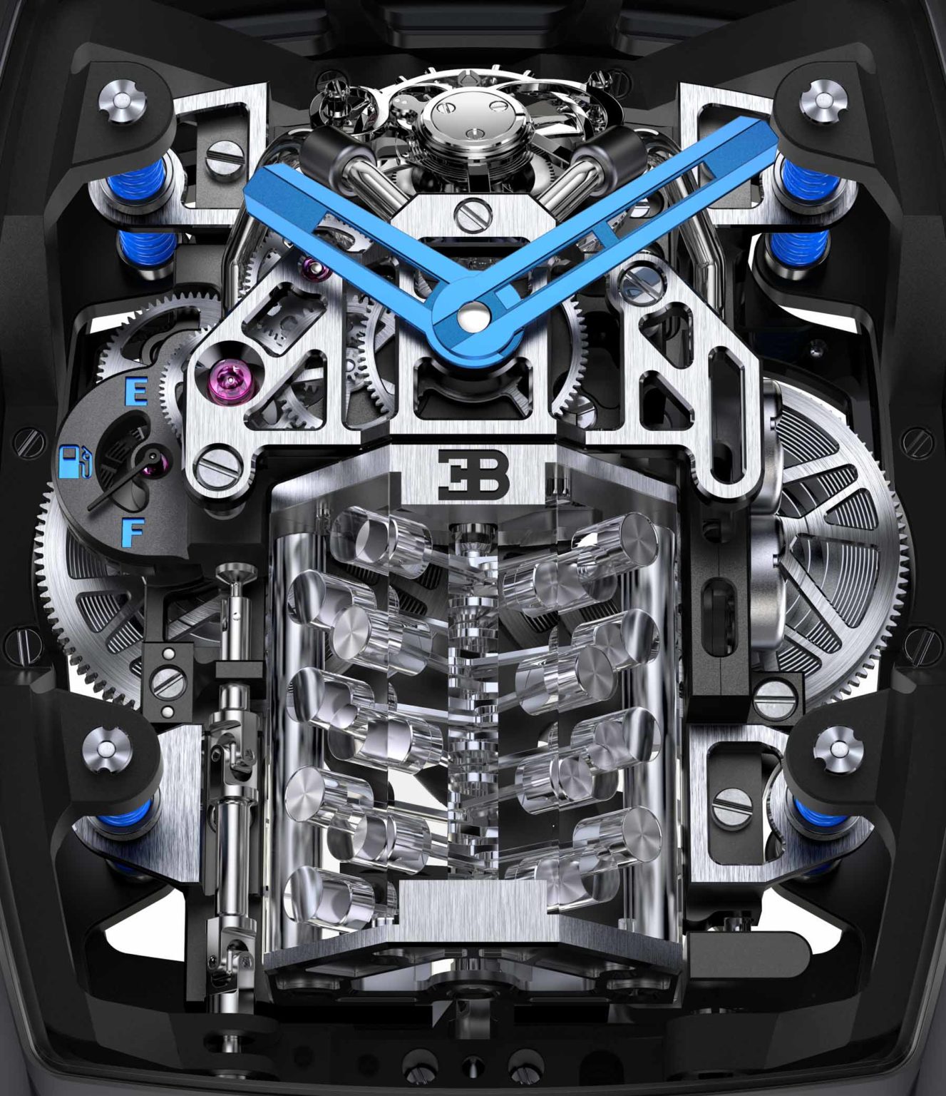 Jacob & Co. Bugatti Chiron Tourbillon Encapsulates A Working W16 Engine