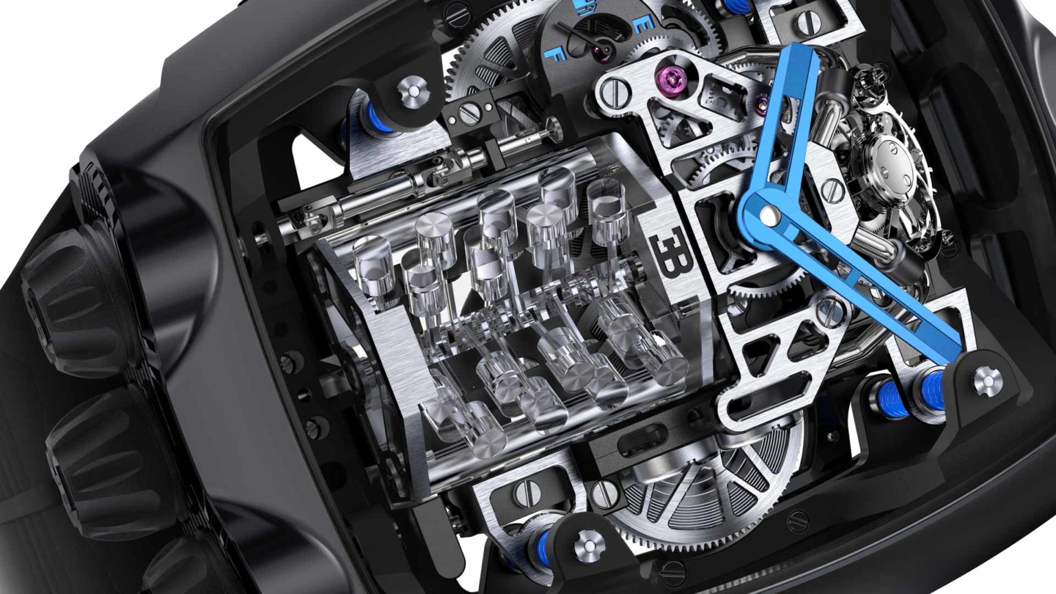 Jacob & Co. Bugatti Chiron Tourbillon Encapsulates A Working W16 Engine