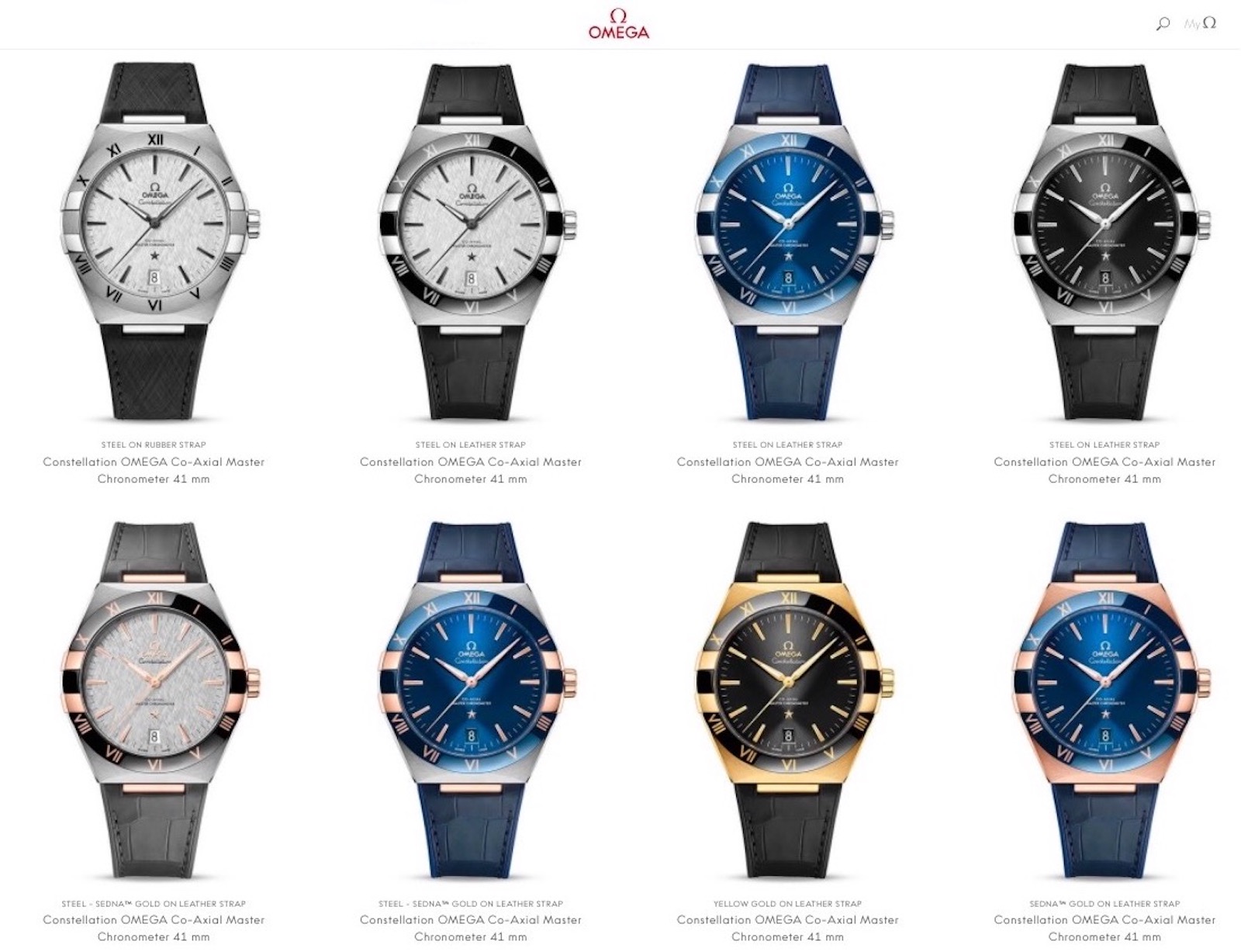 omega watch range