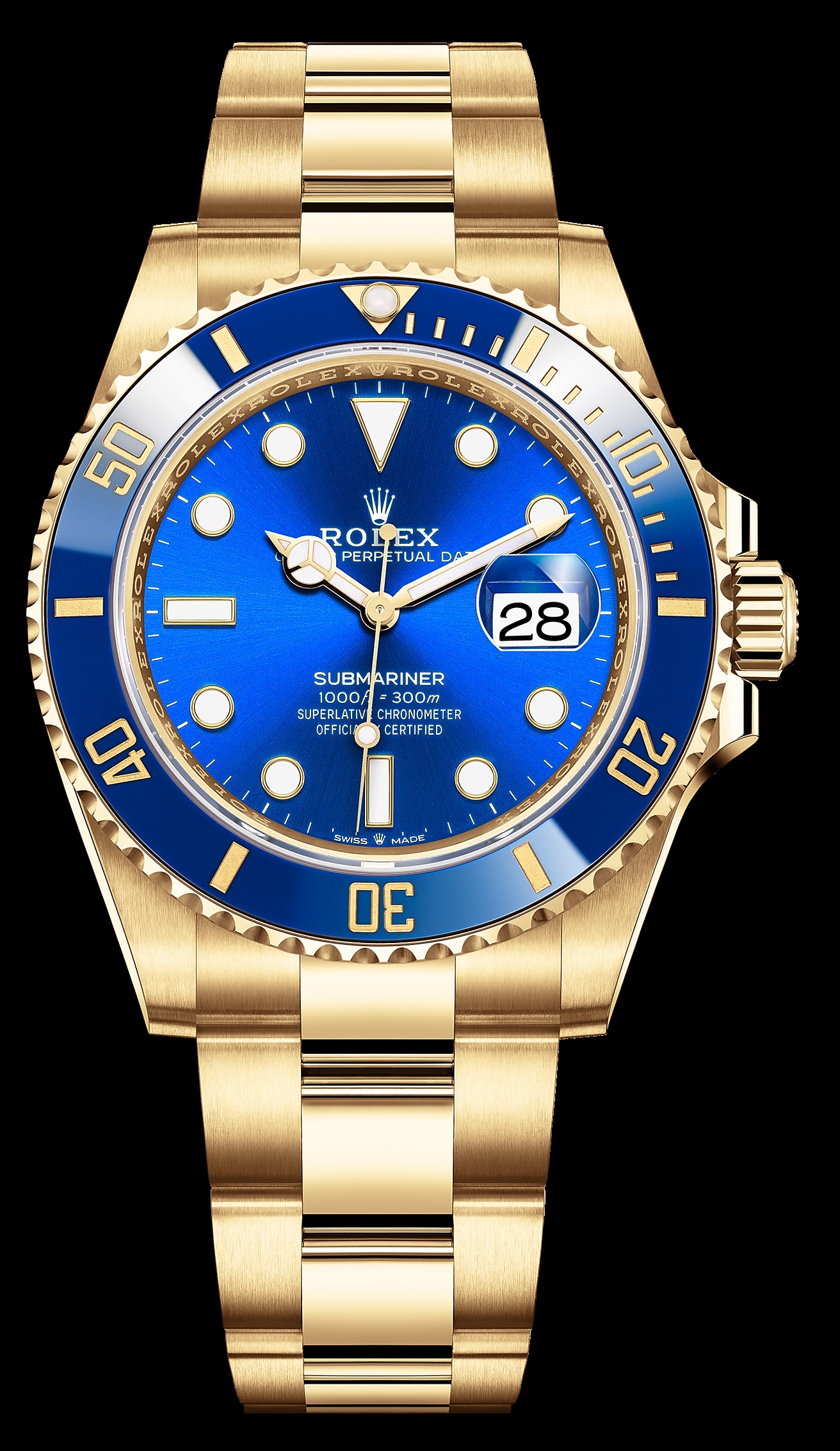 rolex submariner date blue gold