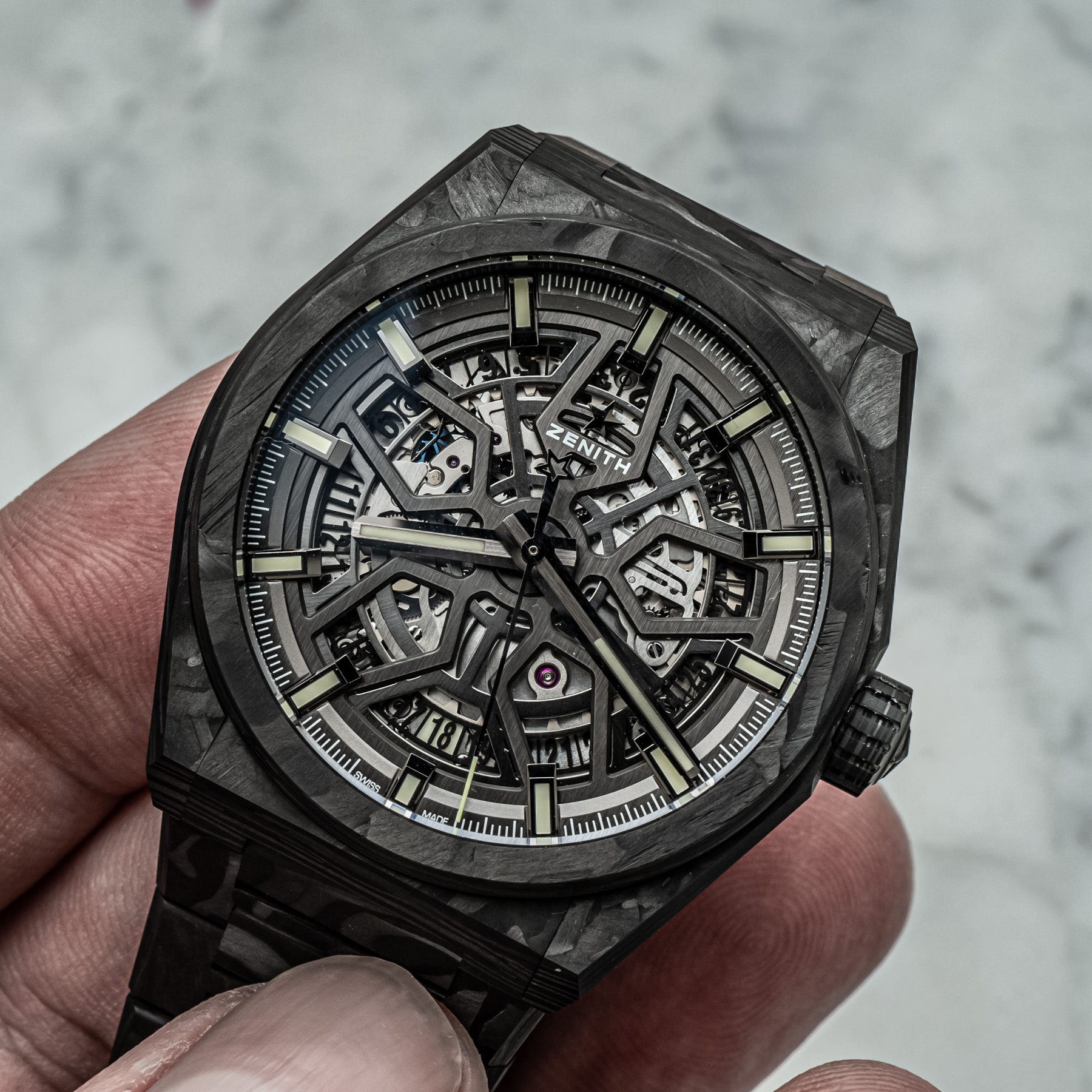 Hands-On: Zenith Defy Classic Carbon Watch Introduces All-Carbon Fiber Case  And Integrated Bracelet