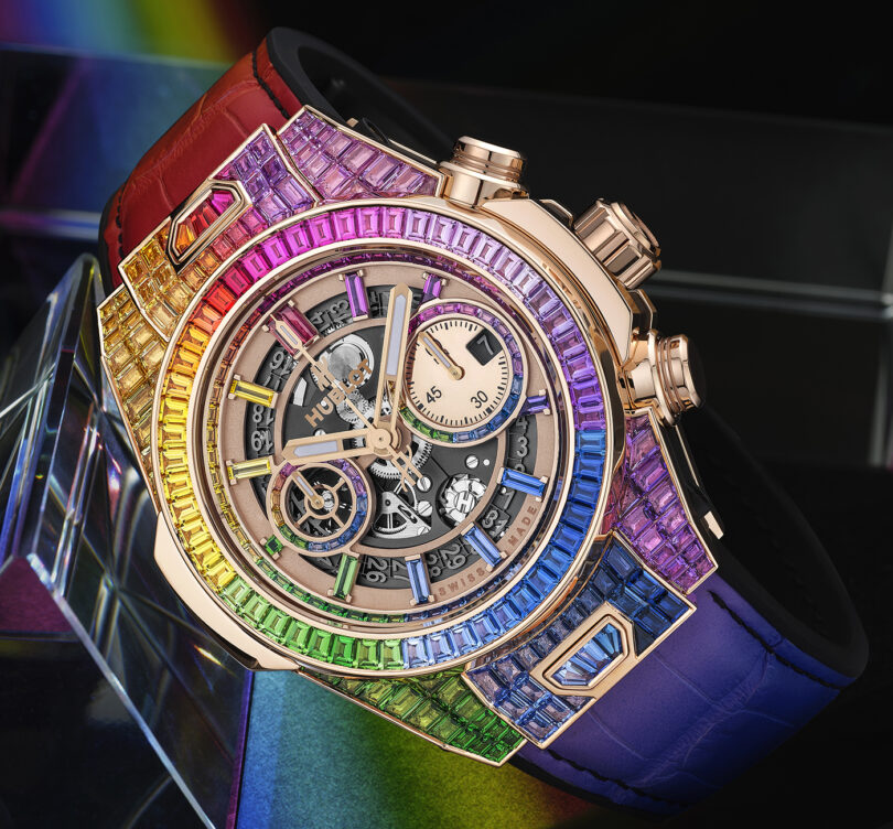 Hublot Unveils Big Bang Unico Full Baguette King Gold Rainbow ...