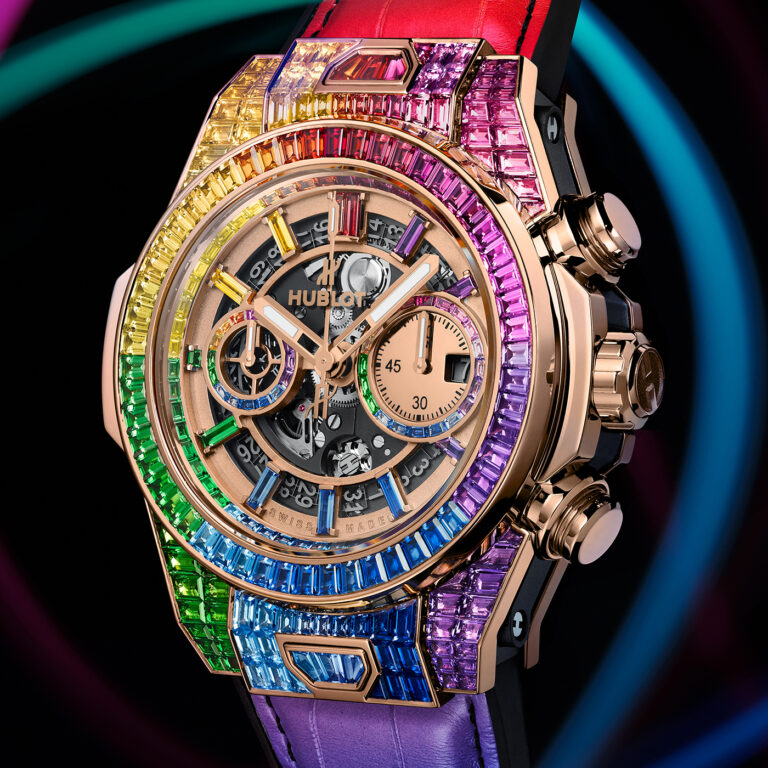 Hublot Unveils Big Bang Unico Full Baguette King Gold Rainbow ...