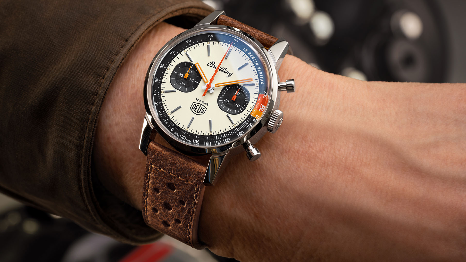 Watch on the wrist: Breitling Top Time Deus Limited Edition 