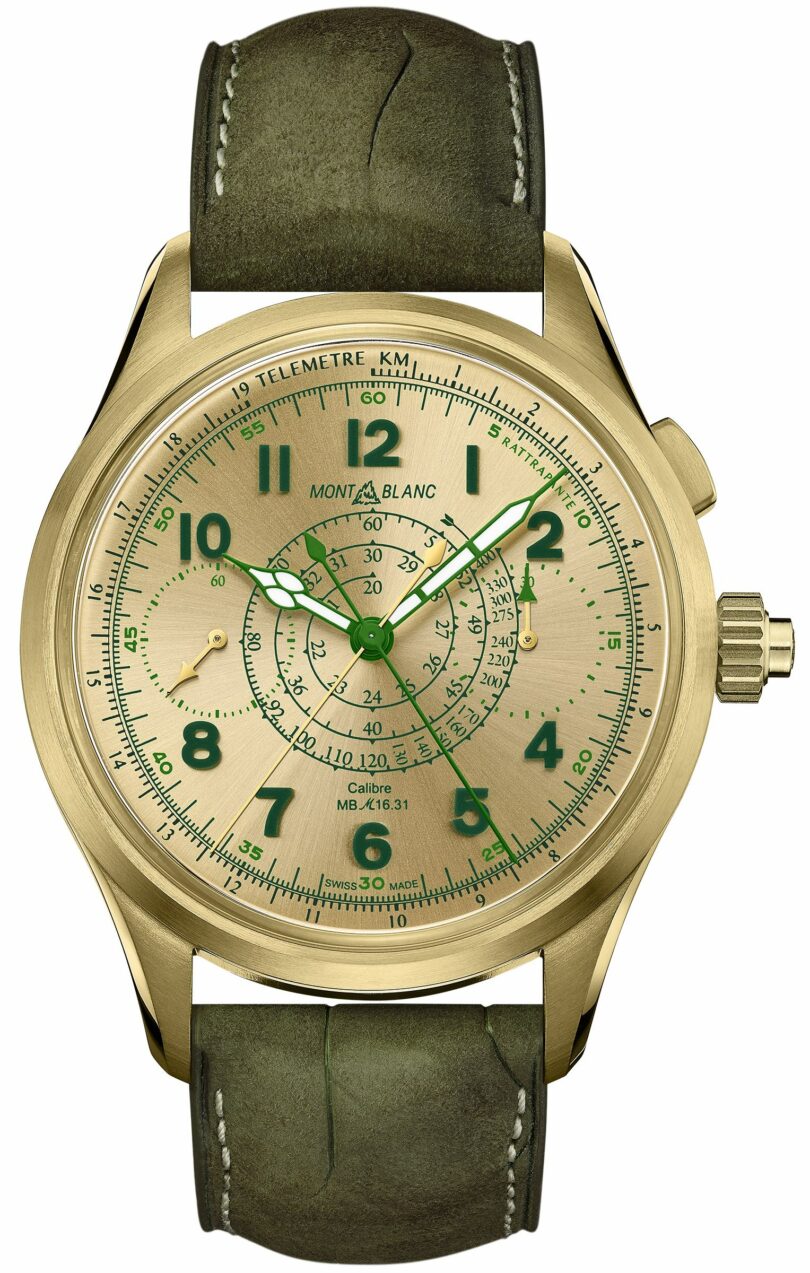 Montblanc 1858 Split Second Chronograph In New 'Lime Gold' Case ...