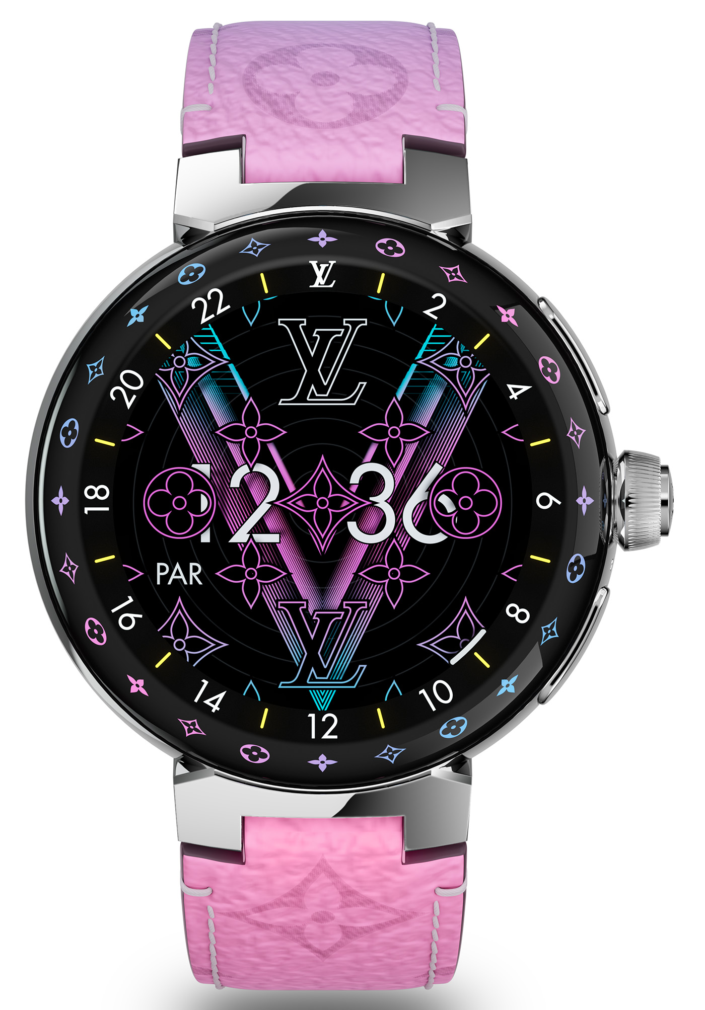 Louis Vuitton Tambour Horizon Light Up Connected Watch Pink