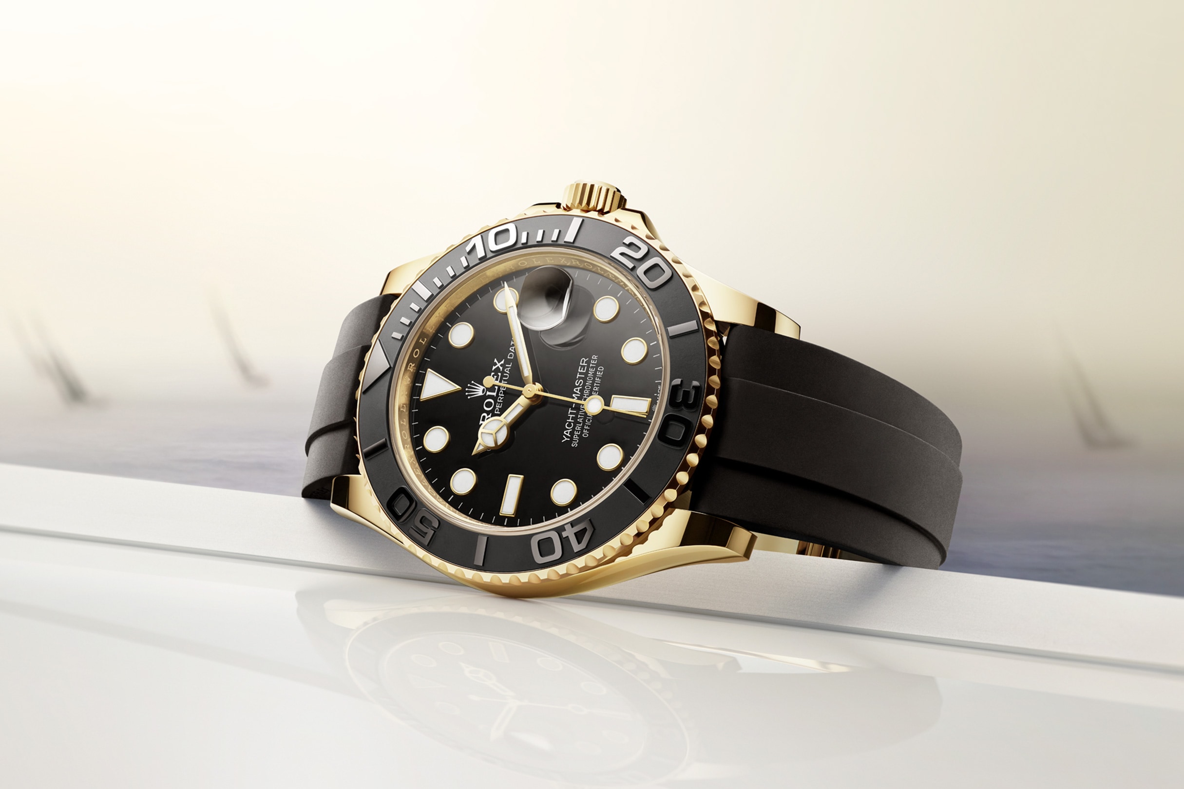 Rolex Yacht-Master II Wall Clock Black Dial in Gold