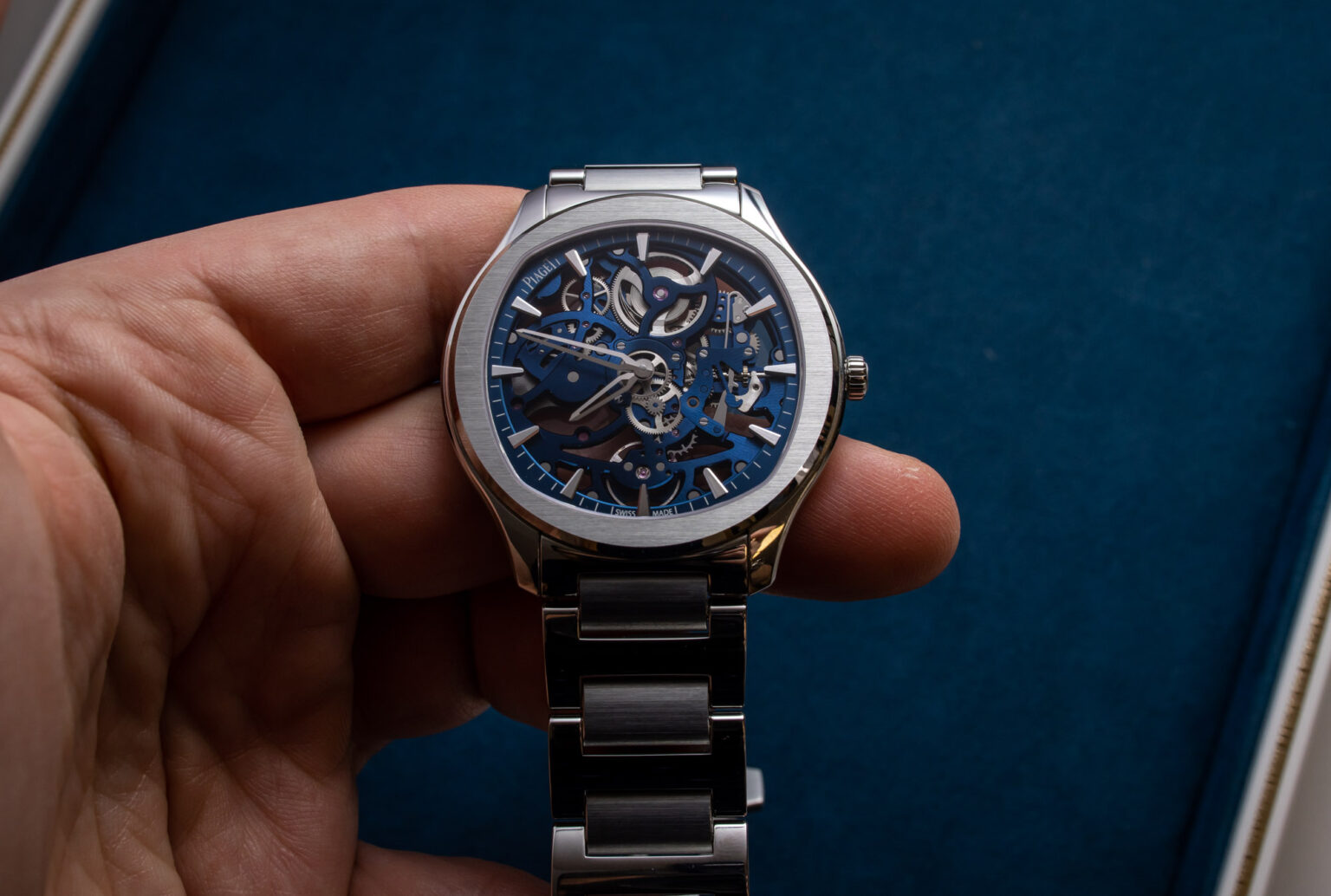 Hands-On: Piaget Polo Skeleton Watch In Blue | aBlogtoWatch