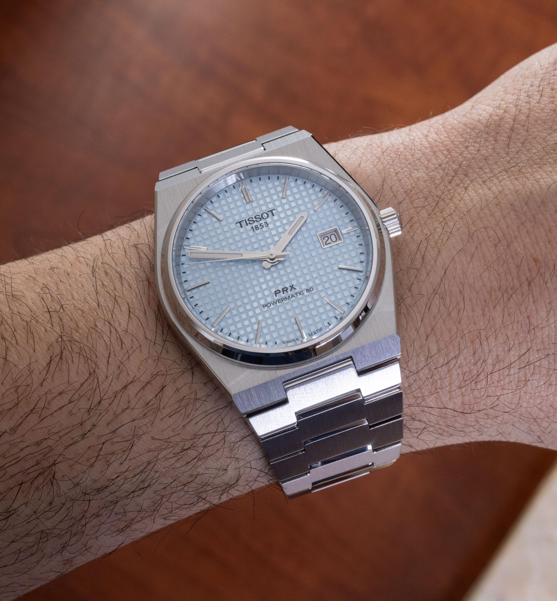 Hands On Tissot Prx Powermatic Light Blue Dial Watch Ablogtowatch