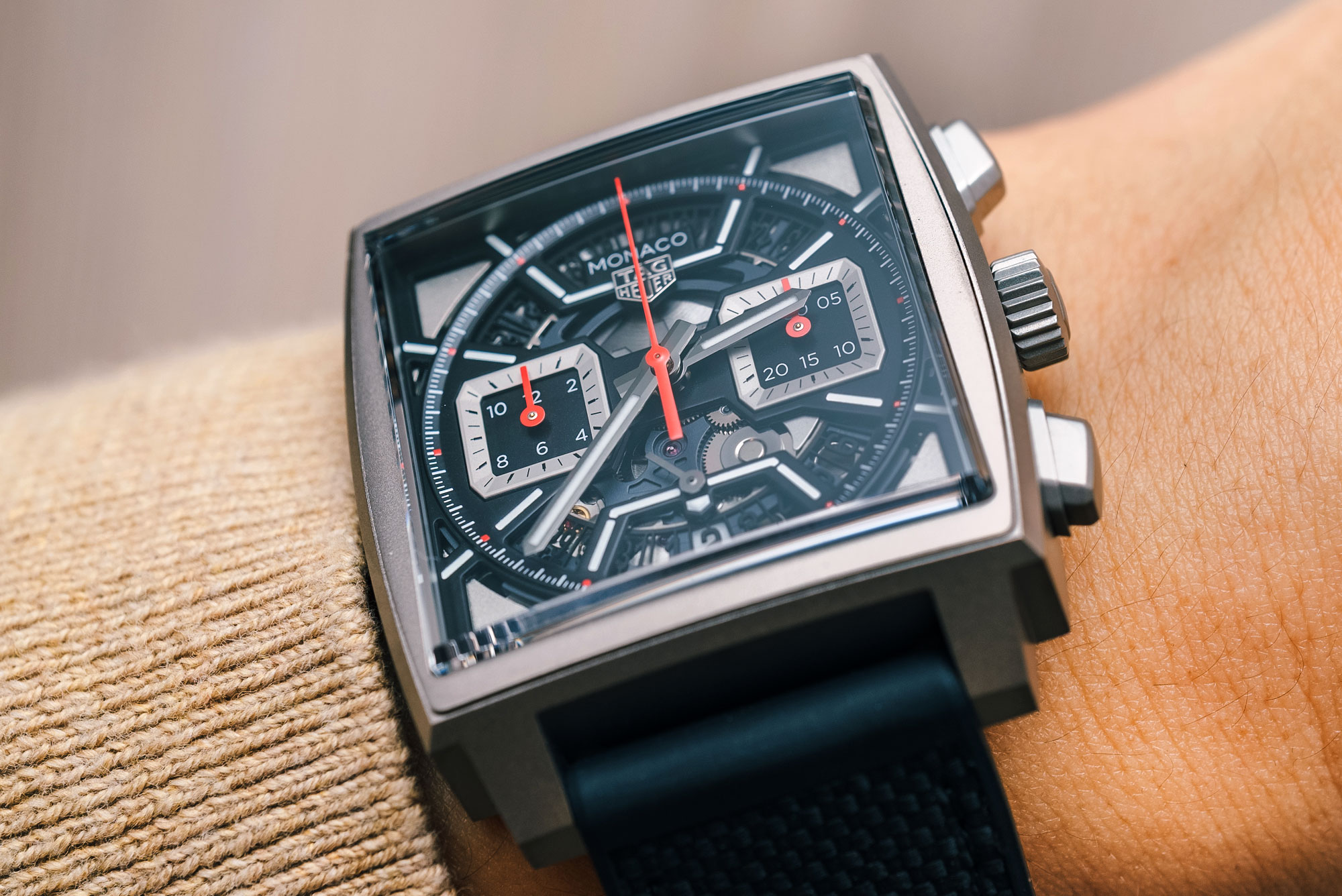 Hands-On: TAG Heuer Surprises with Monaco Chronograph Skeleton