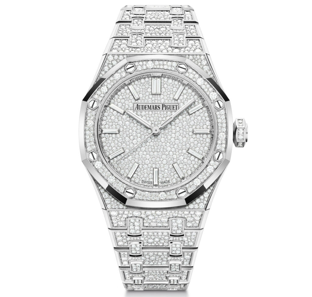 New Release: Audemars Piguet Snow-Set Diamond Royal Oak Watches In 34 ...