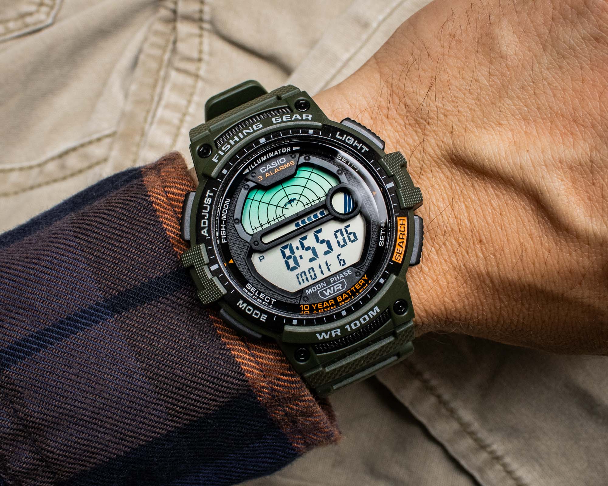 Casio Fishing Gear Review (WS-1200h) - So Many Functions for $21! 