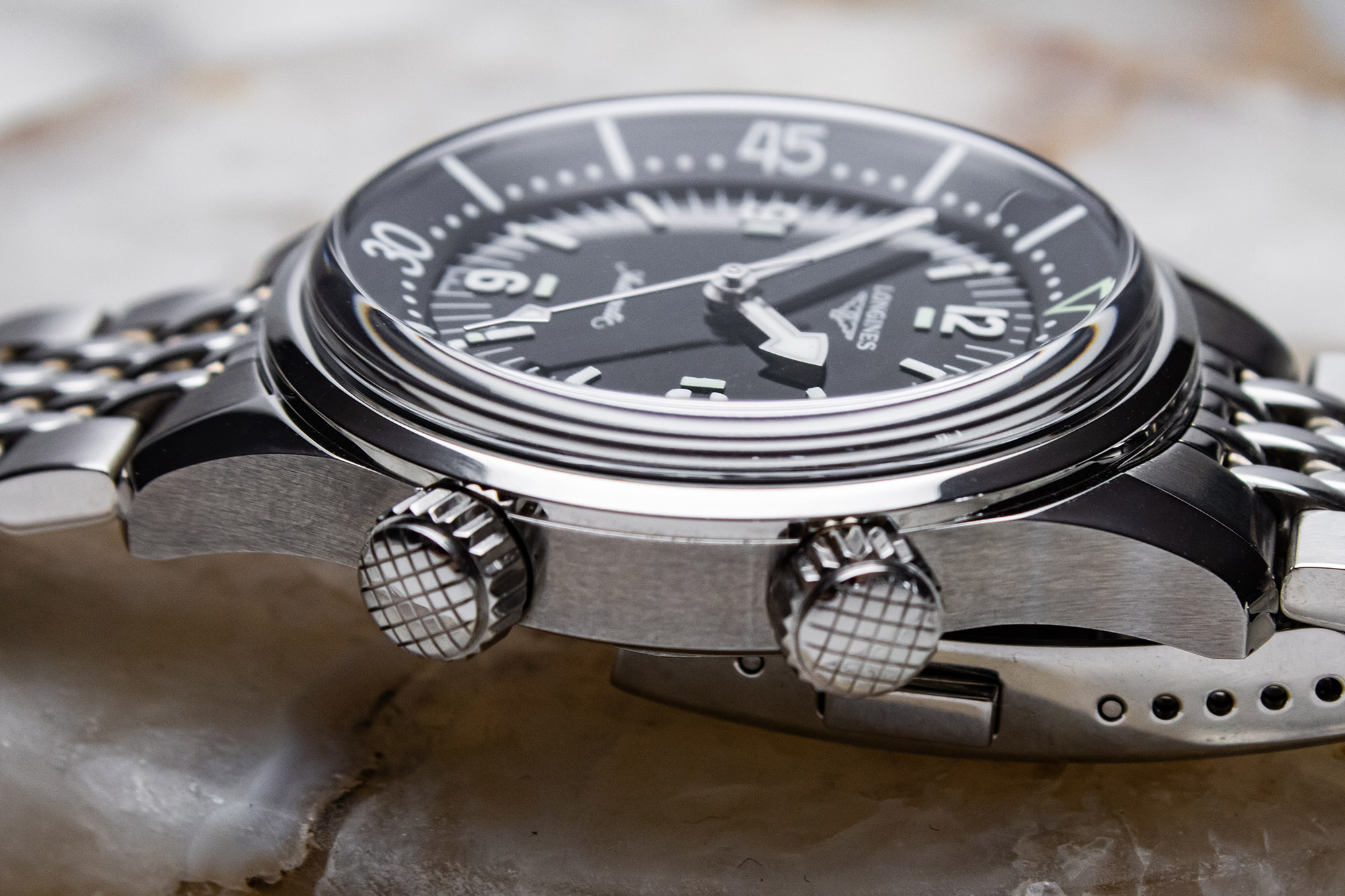 Longines legend diver hot sale lug to lug