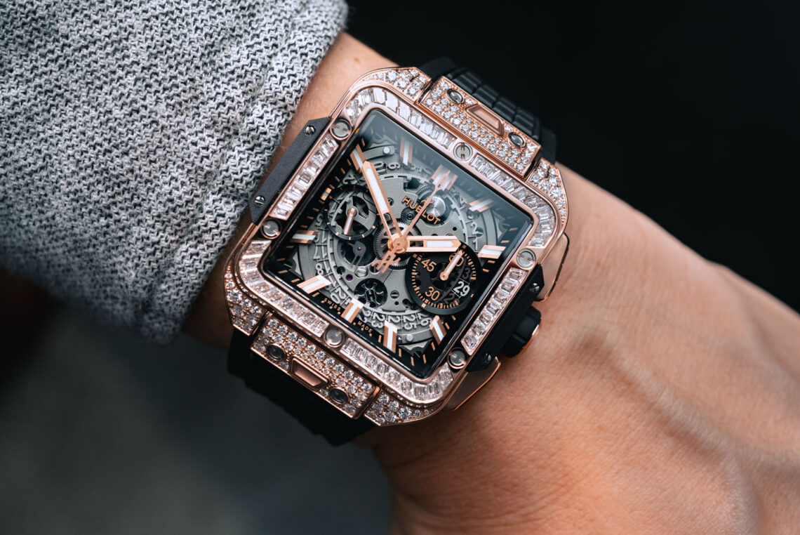 Hands-On: The Blinged-Out Hublot Square Bang Unico Watches | aBlogtoWatch