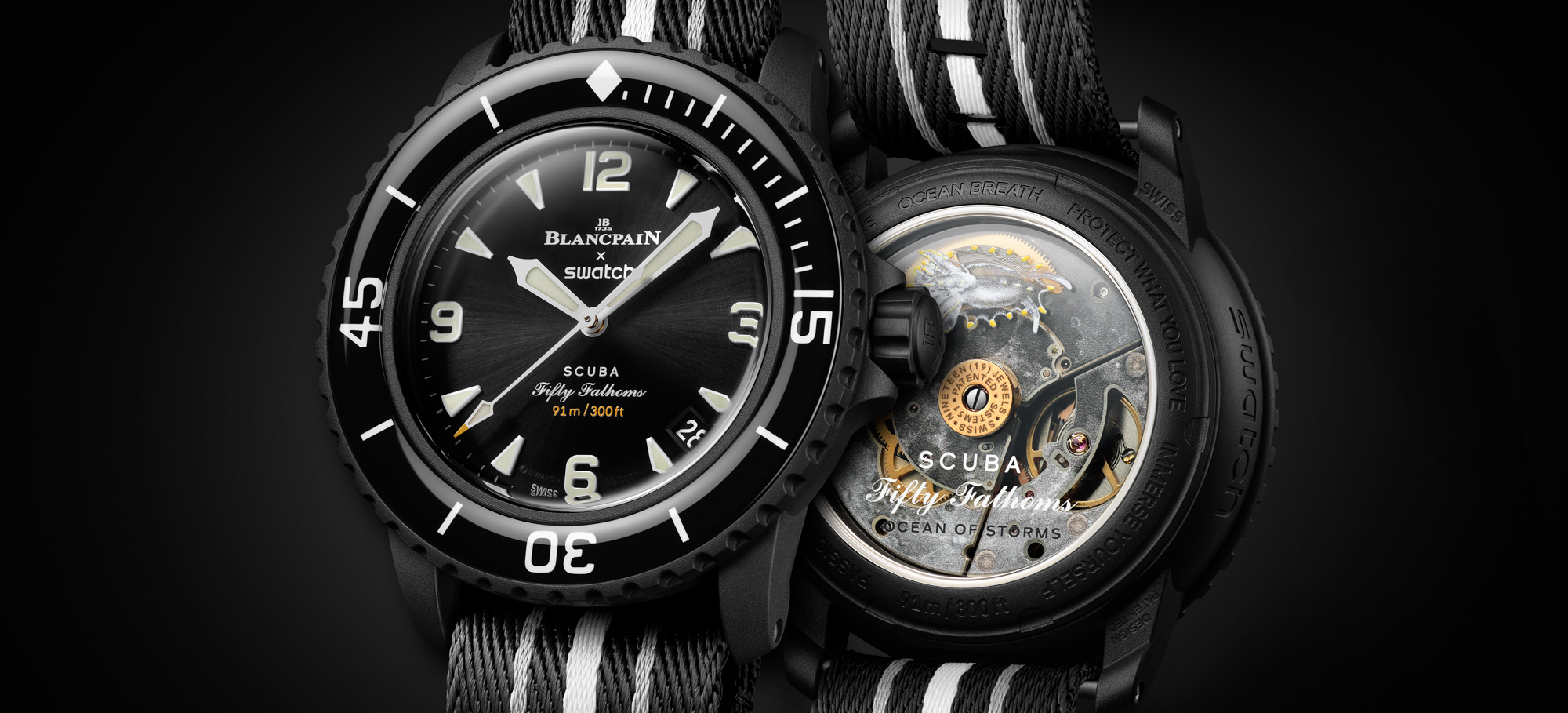 海外最新 Blancpain × BLACK STORMS OF OCEAN Swatch 時計 - www ...