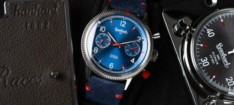 Watch Review: Hanhart Red X Blue Flyback Chronograph And Stopwatch Set